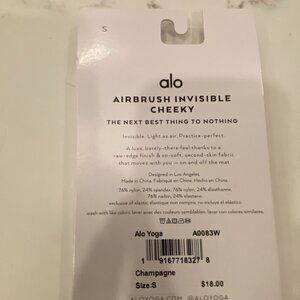 ALO Yoga Airbrush Invisible Cheeky Thong, Champagne, Size Small